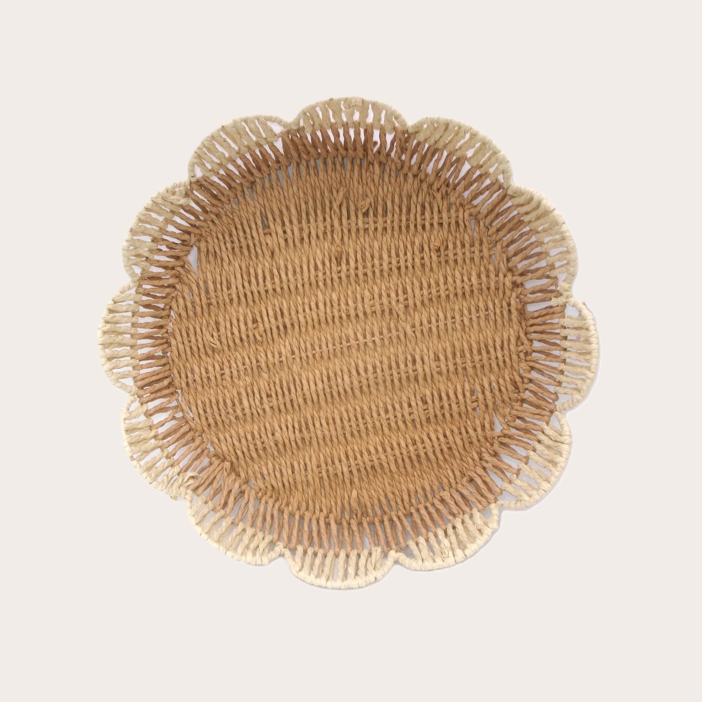 Woven Flower Shaped Tray Assorted Colours Home Décor Small