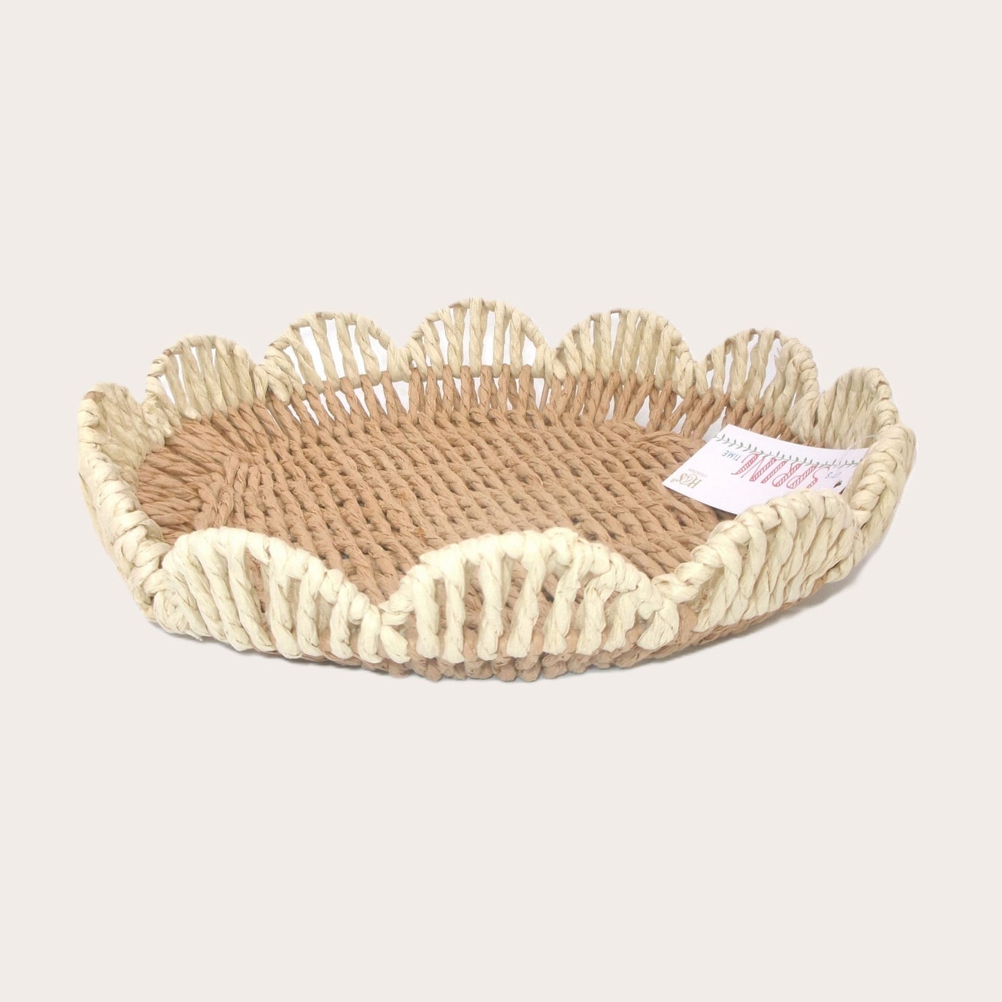 Woven Flower Shaped Tray Assorted Colours Home Décor Small