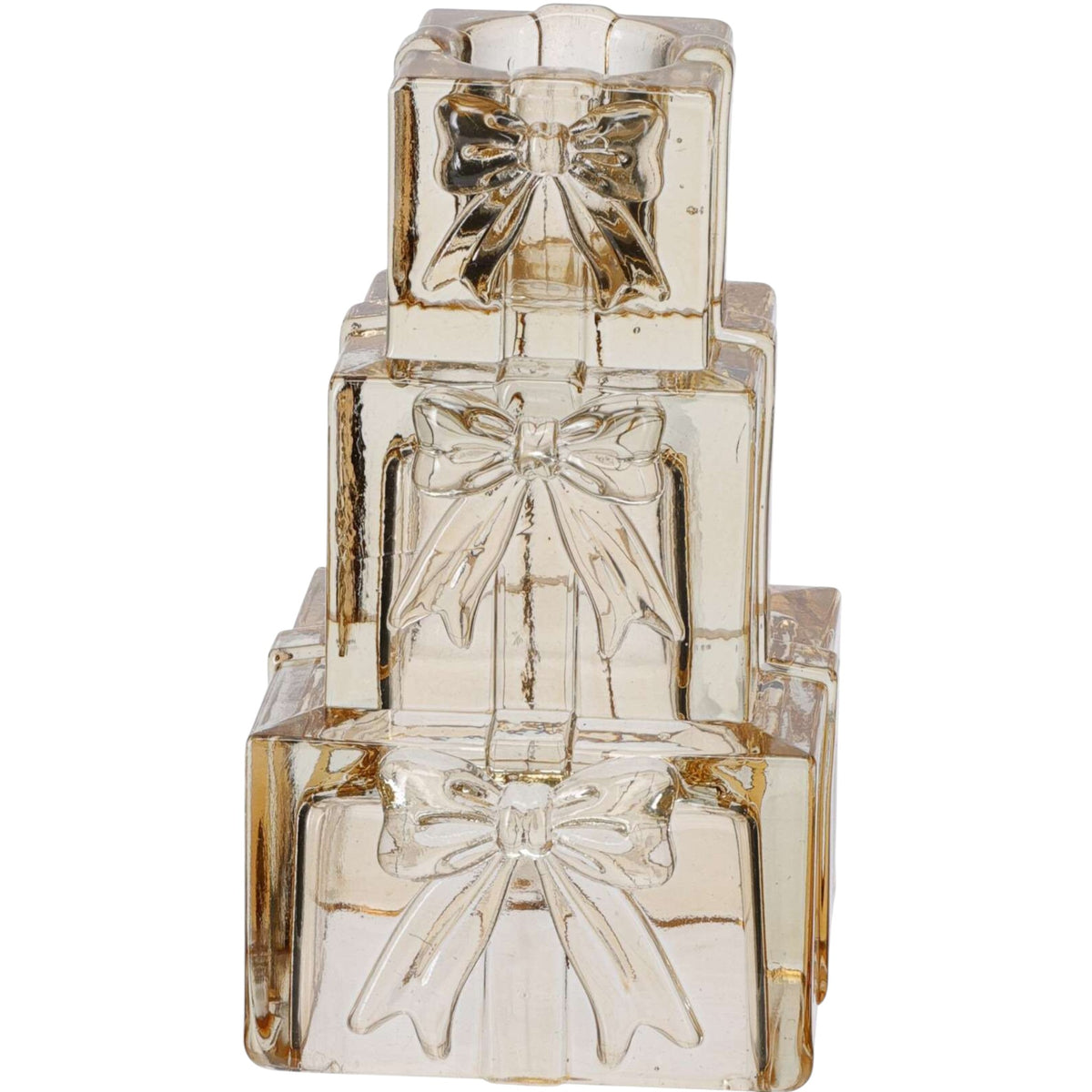 Stacked Presents Shaped Candlestick Holder - 3 Colours Available