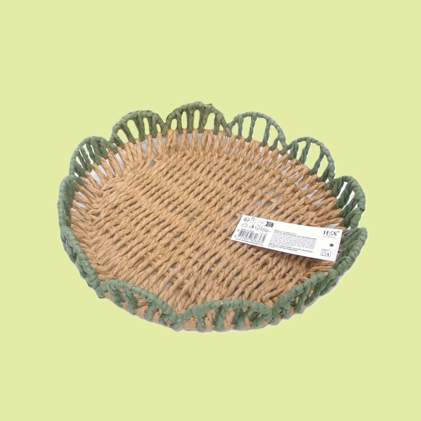 Woven Flower Shaped Tray Assorted Colours Home Décor Small
