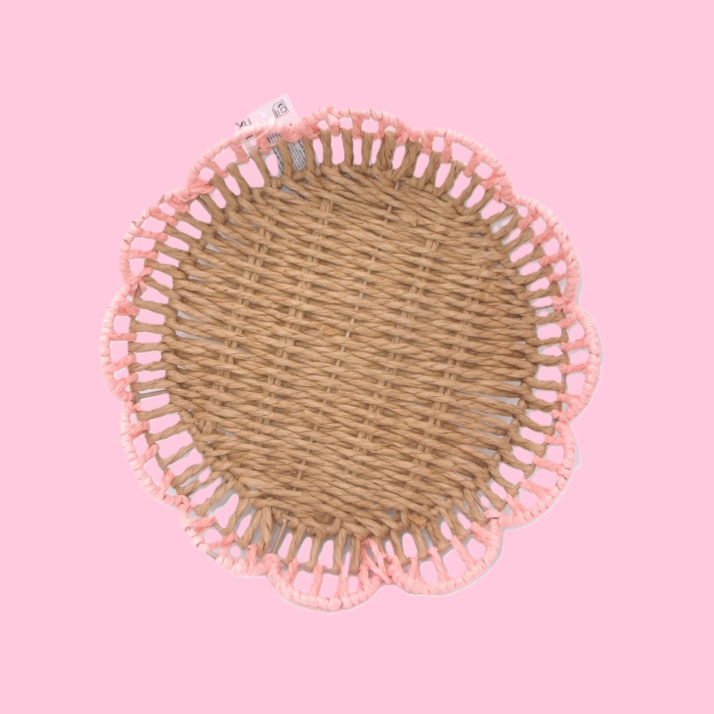 Woven Flower Shaped Tray Assorted Colours Home Décor Small