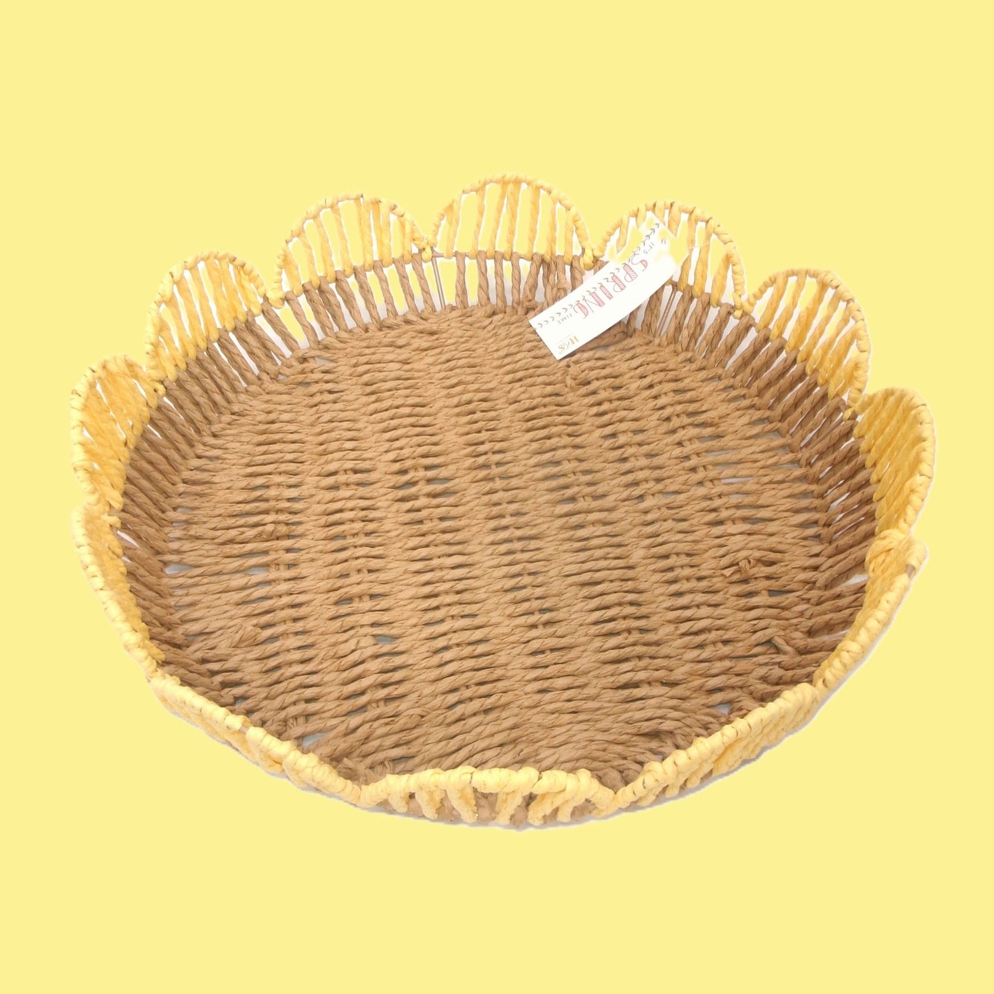 Woven Flower Shaped Tray Assorted Colours Home Décor Large