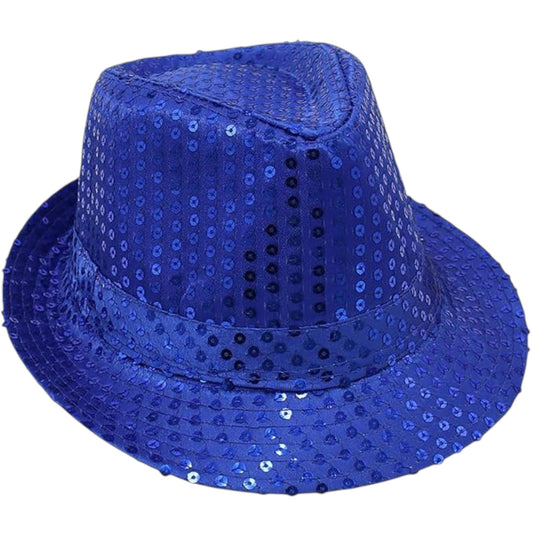 Blue Sequin Fedora Hat - Wear It Blue Event