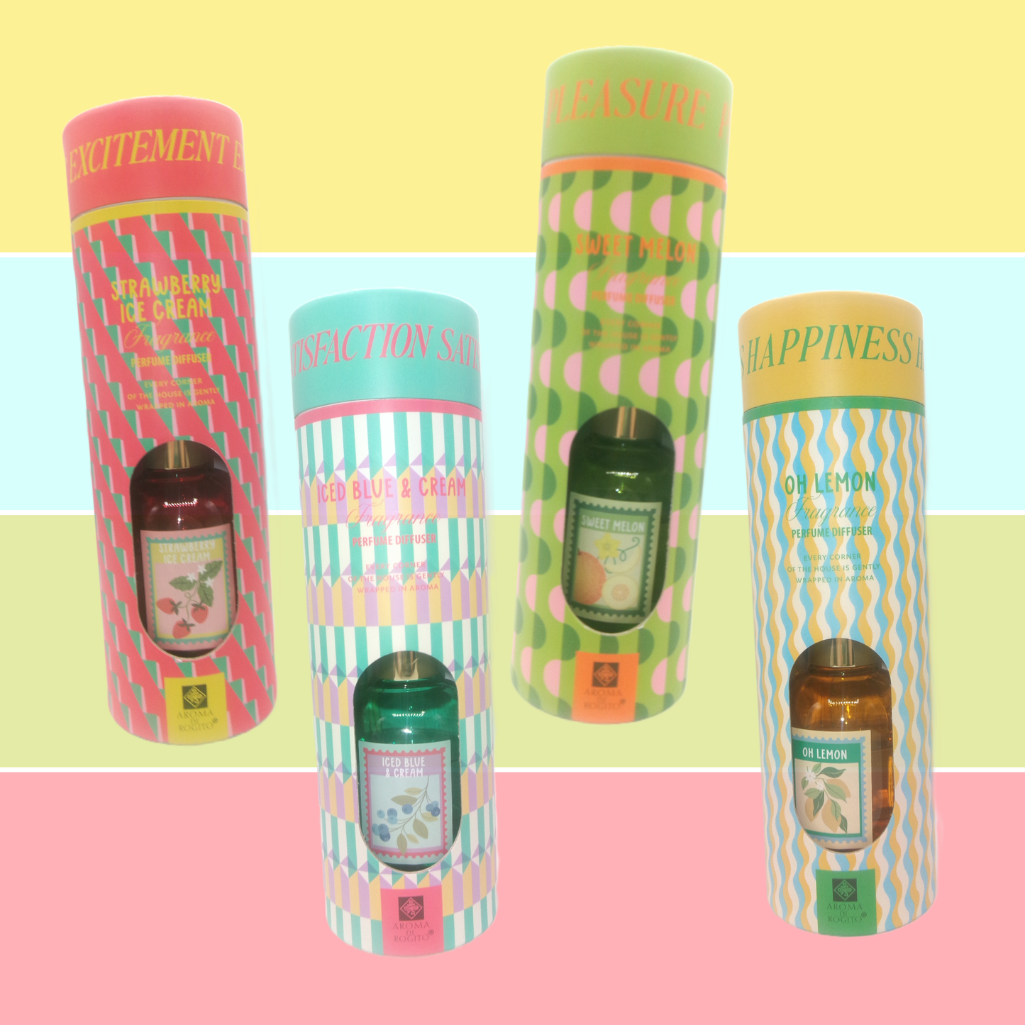 Reed Diffusers 4 Assorted Fragrances Gift Boxed