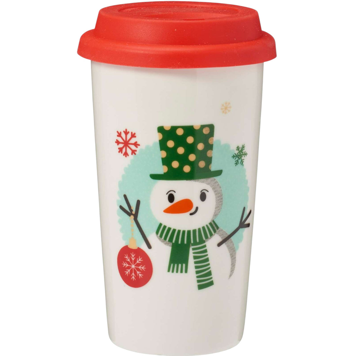 Stoneware Christmas Travel Mug With Lid - 4 designs