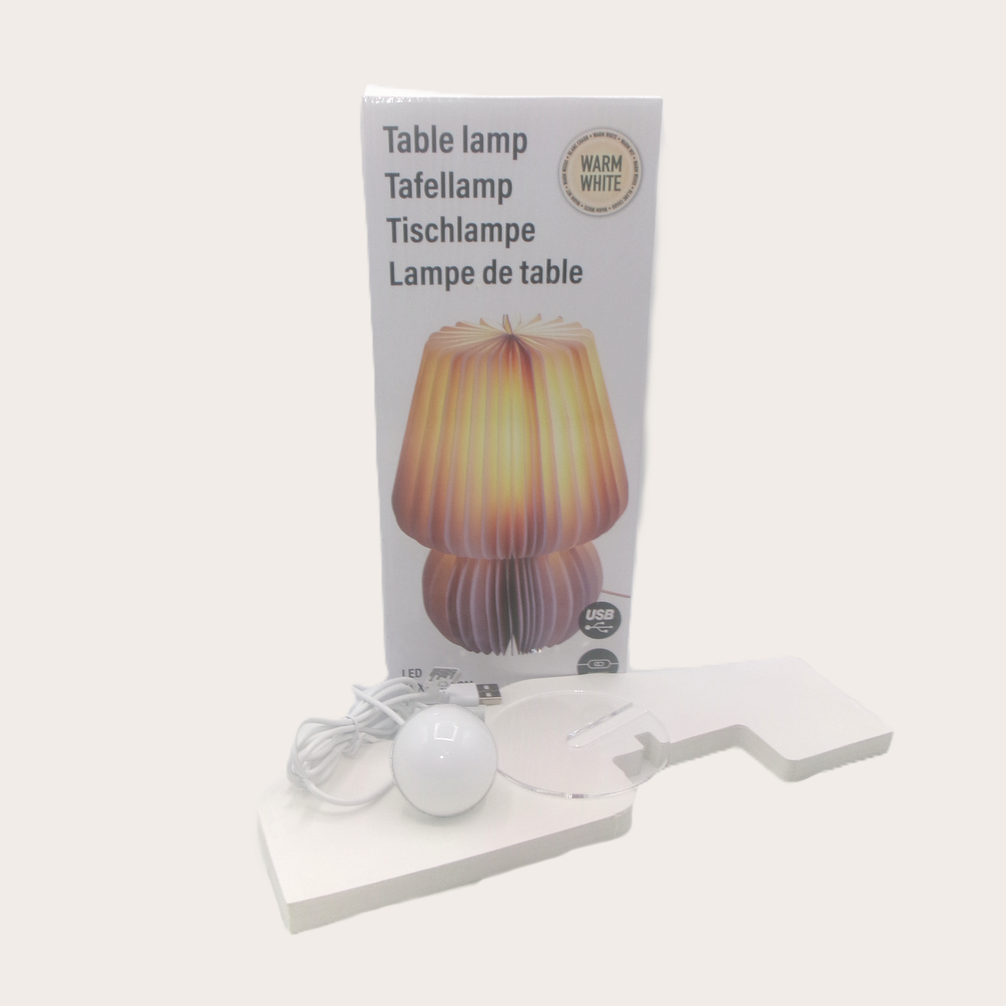 2 Assorted Coloured Paper LED Table Lamps 30cm
