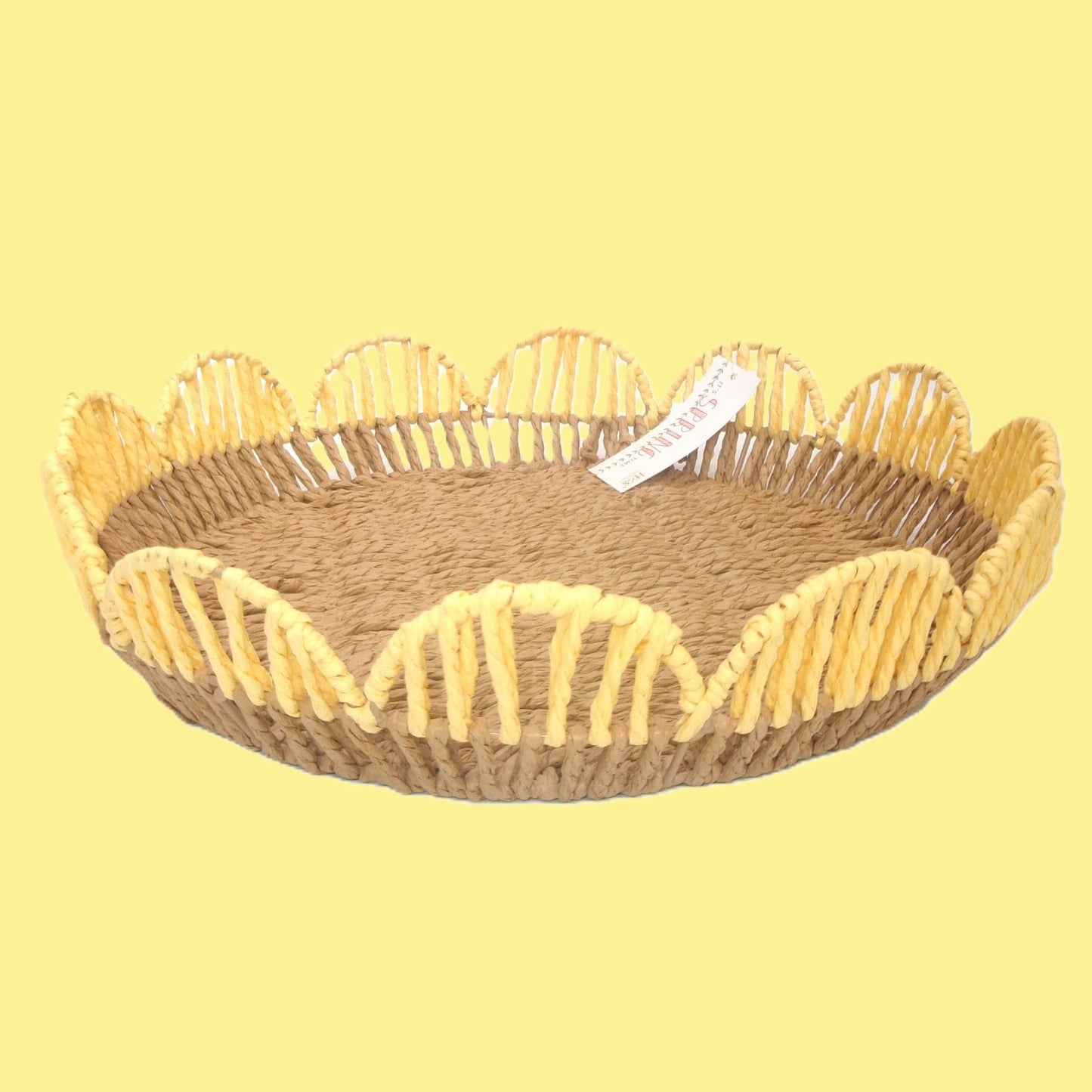 Woven Flower Shaped Tray Assorted Colours Home Décor Large