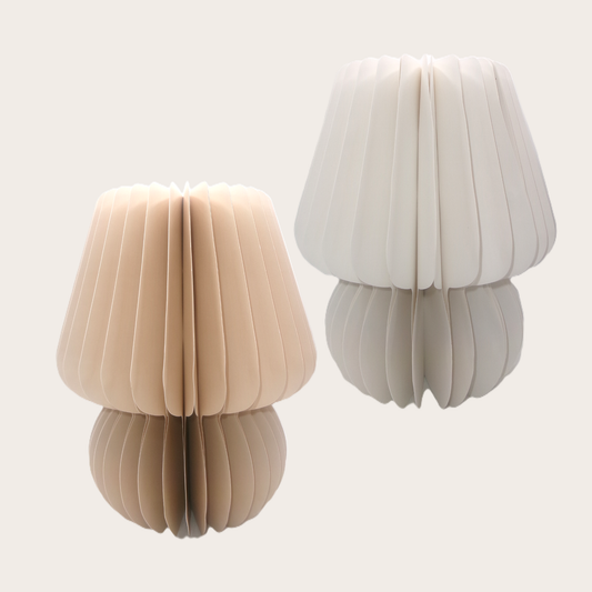 2 Assorted Coloured Paper LED Table Lamps 30cm