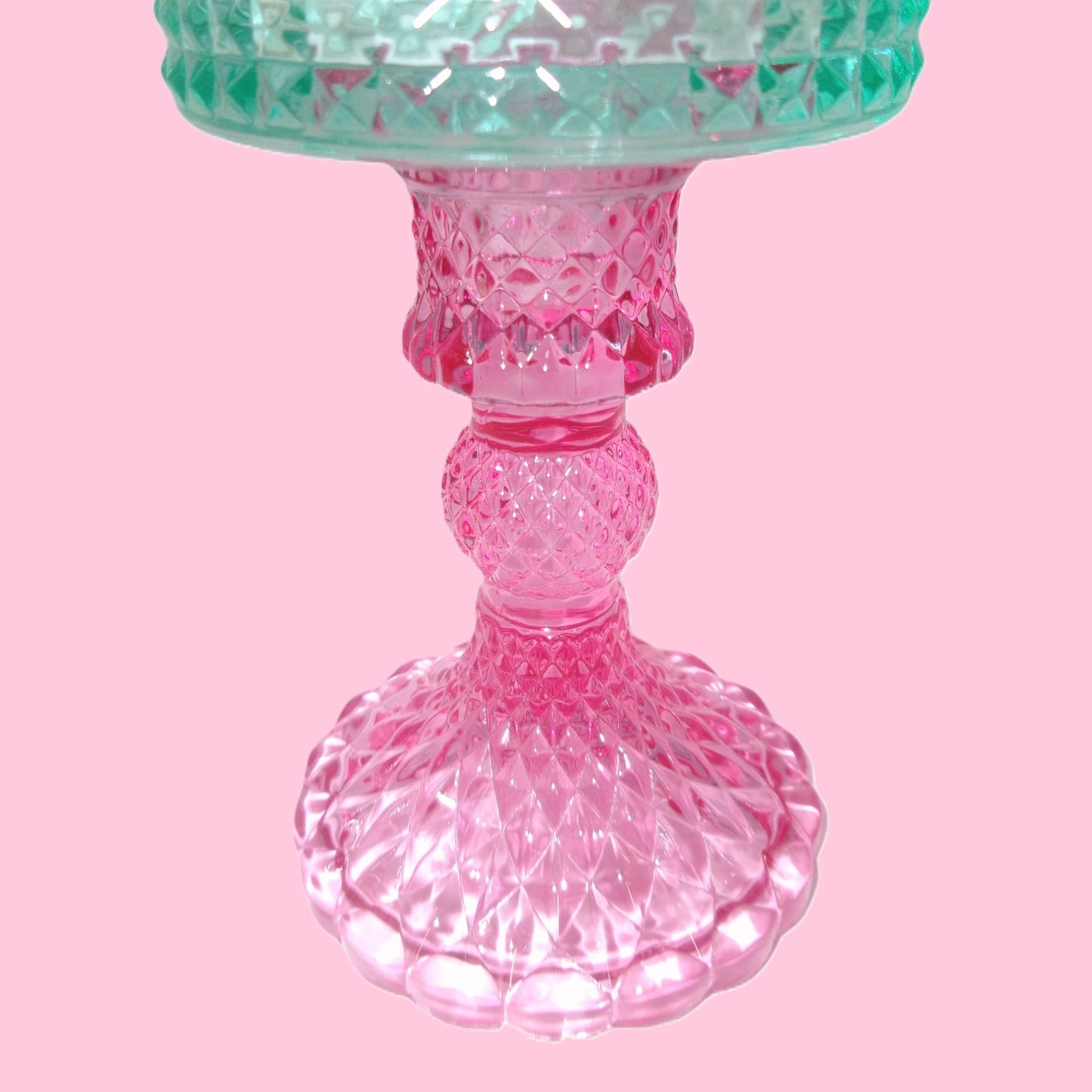 3 Assorted Tall Colourful Glass Tealight Holders 17.5cm