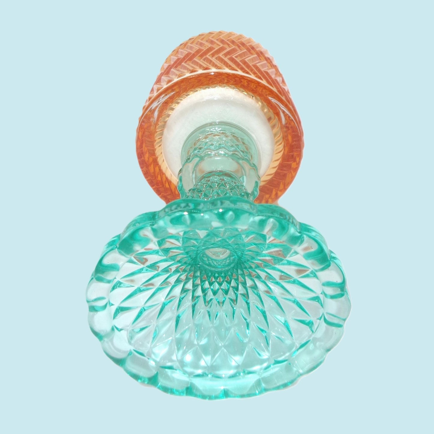 3 Assorted Tall Colourful Glass Tealight Holders 17.5cm