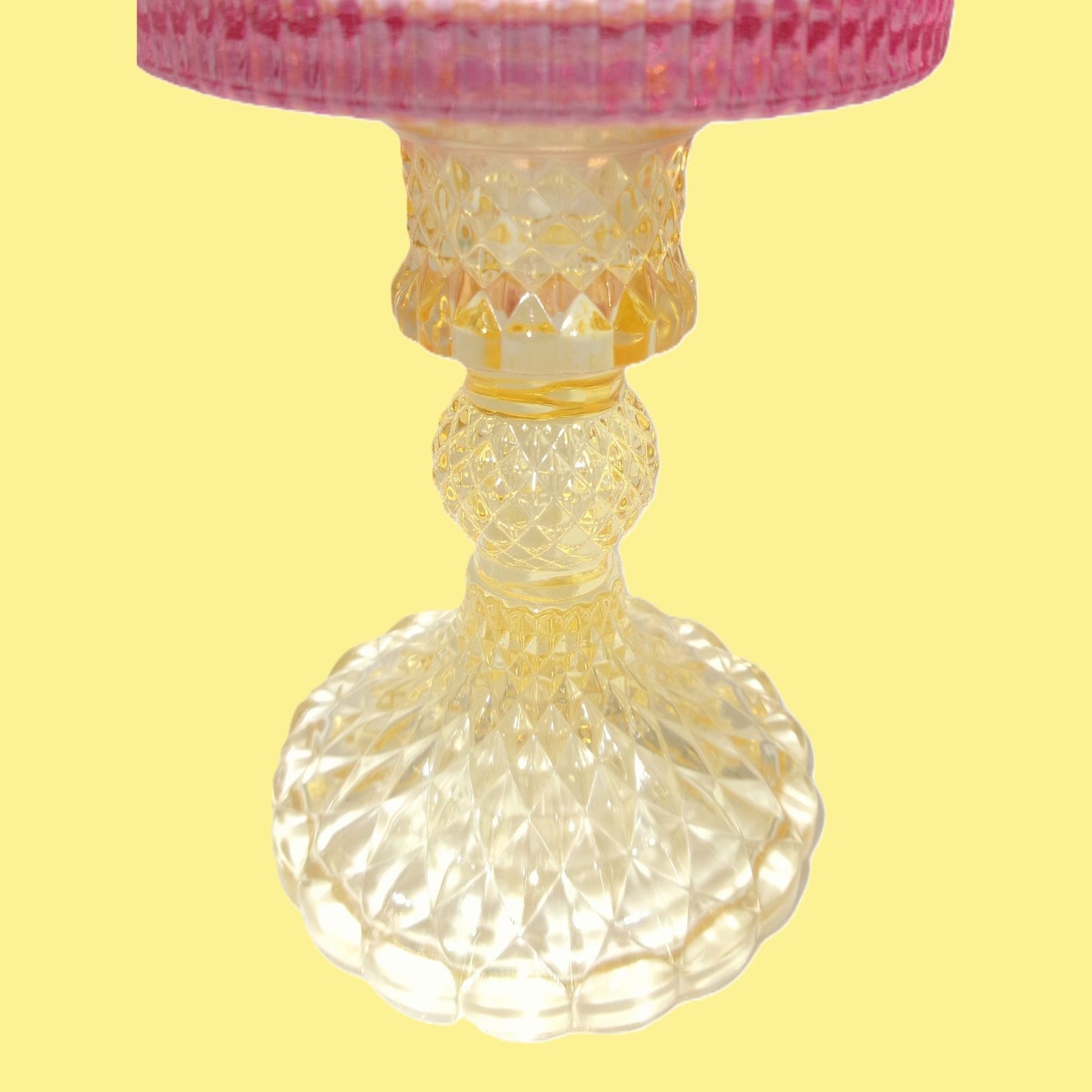 3 Assorted Tall Colourful Glass Tealight Holders 17.5cm