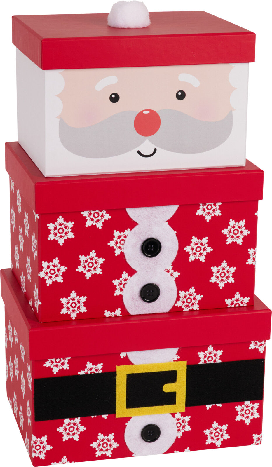Christmas Gift Box Set of 3 Santa Snowman Reindeer Assorted Designs