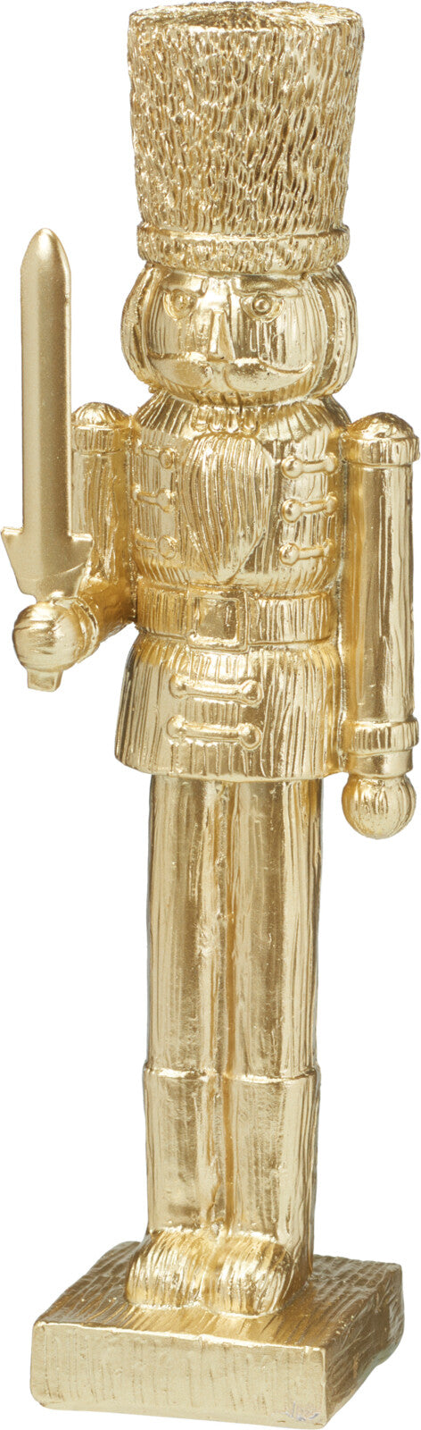 Set of 3 Assorted Gold Christmas Nutcracker Figurines Polyresin