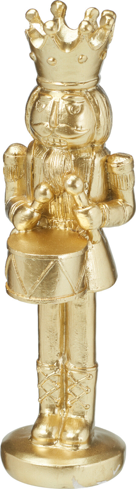 Set of 3 Assorted Gold Christmas Nutcracker Figurines Polyresin