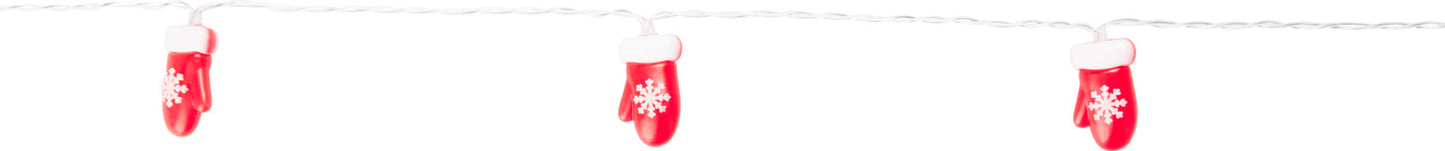 Assorted Festive Design LED Light Chain 10x Warm White Lights Battery Operated Timer