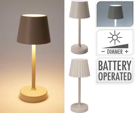 Battery Operated LED Table Lamp with Dimmer Cream