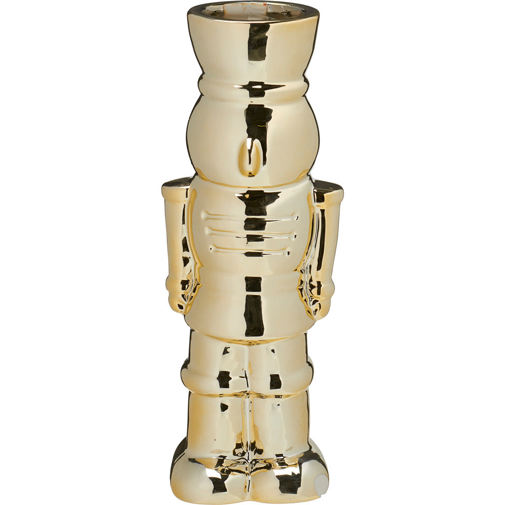 Gold Nutcracker Small Vase Candle Holder 2x Assorted Designs
