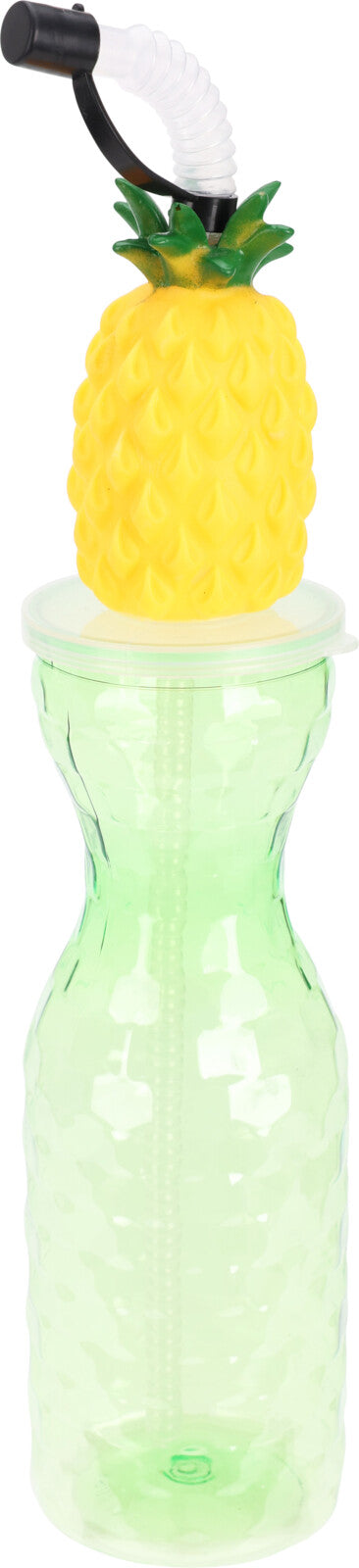 Assorted Drinks Water Travel Bottle with Fruit Design and Straw 500ml