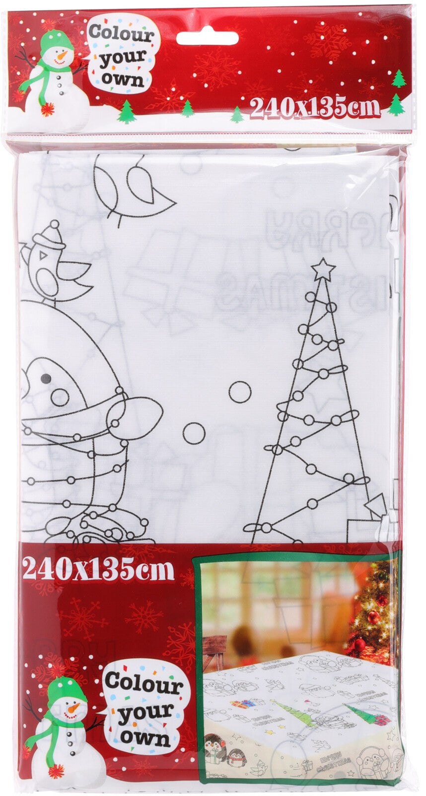 Christmas Table Cloth Colour Your Own 240x135cm