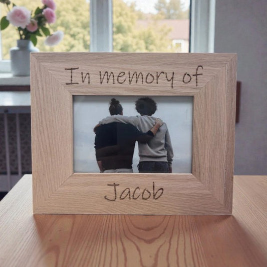 Personalised 'In memory of' Oak Picture Frame 6x4