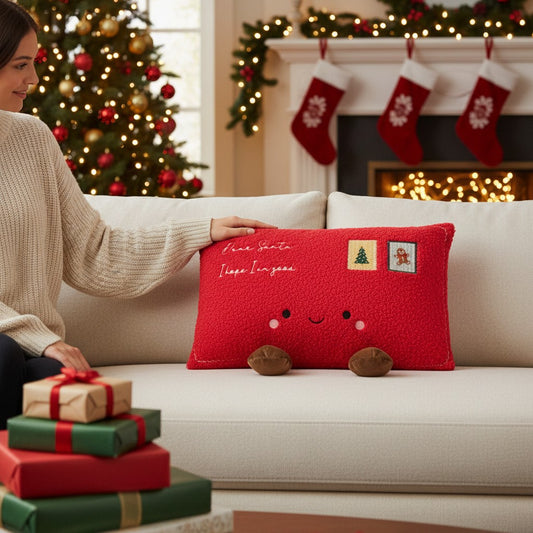 Christmas Envelope  Cushion - 2 Colours Available