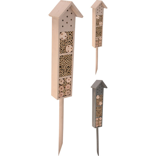 Assorted Colours Wooden Outdoor Insect Garden Bug House on a Stick