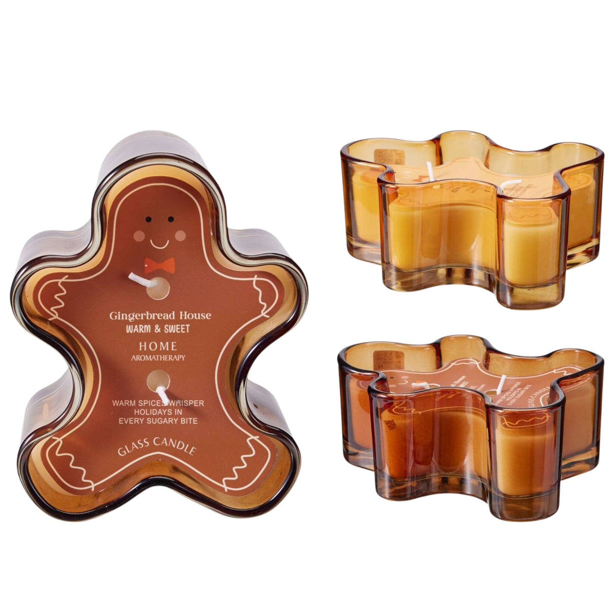 Scented Gingerbread Shaped Candle - 2 Scents