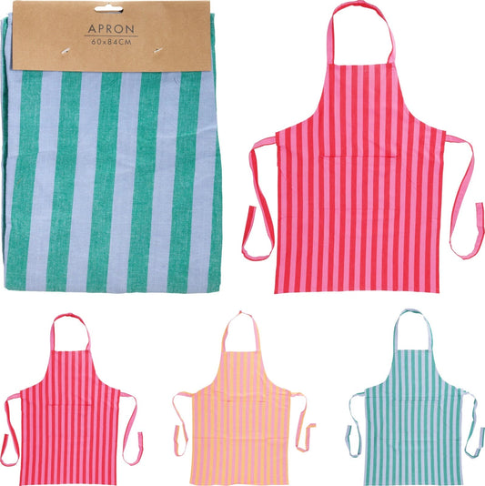 Assorted Pastel Coloured Striped Apron Unisex